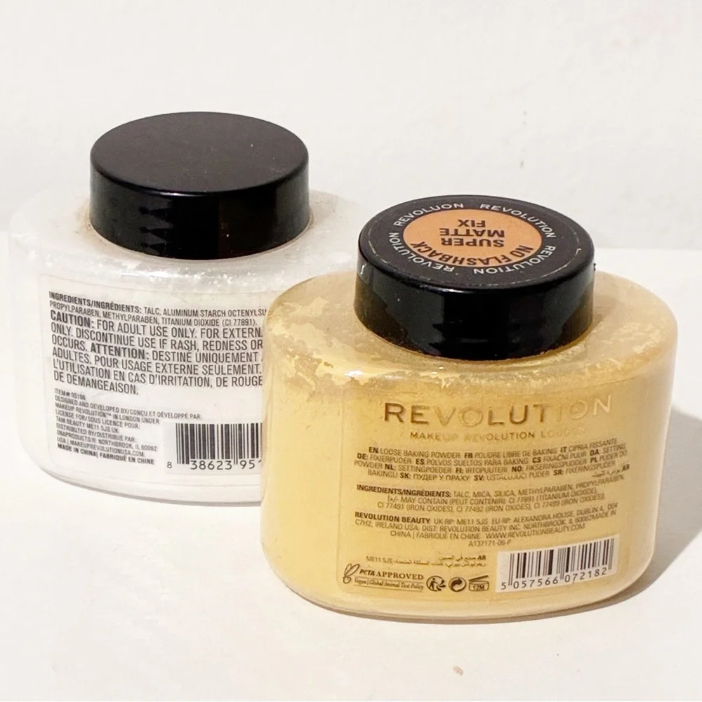 Makeup Revolution Loose Setting Baking Finishing Face Powder Mattifying Lot of 2